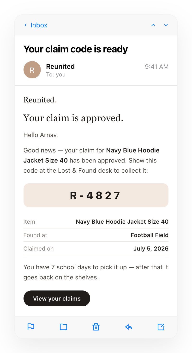 Claim code